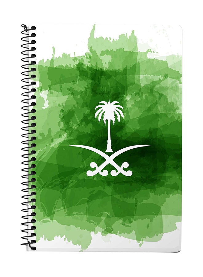 Stylizedd A5 Saudi Emblemed Spiral Notebook Green