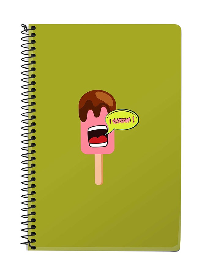 Stylizedd I Scream A5 Spiral Notebook Green