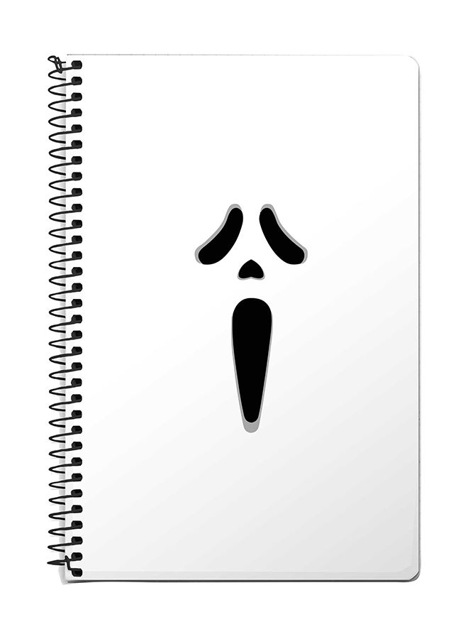 ستايلايزد دفتر ملاحظات بسلك مقاس A5 بتصميم صرخة أبيض