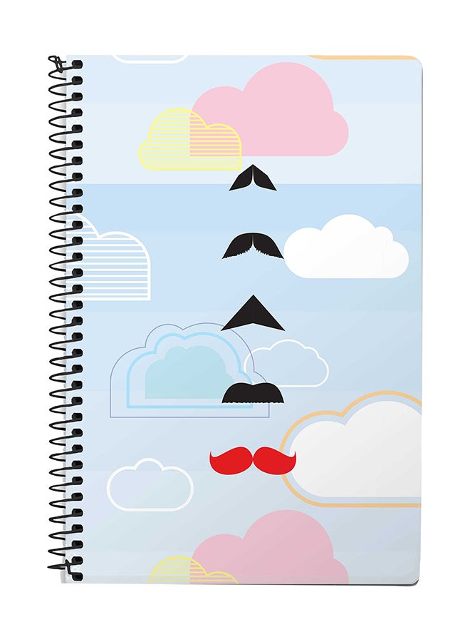 ستايلايزد دفتر ملاحظات سلك مقاس A5 بتصميم أشكال شوارب متعددة متعدد الألوان