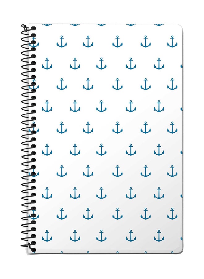 Stylizedd Anchor Blue A5 Spiral Notebook White