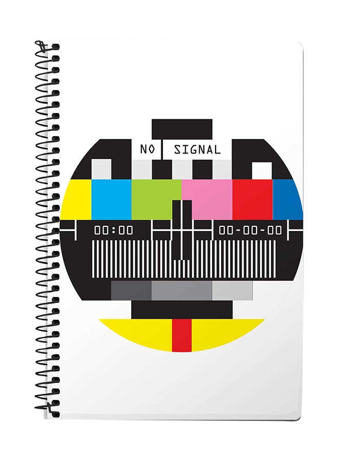 Stylizedd No Signal Tv A5 Spiral Notebook Multicolour