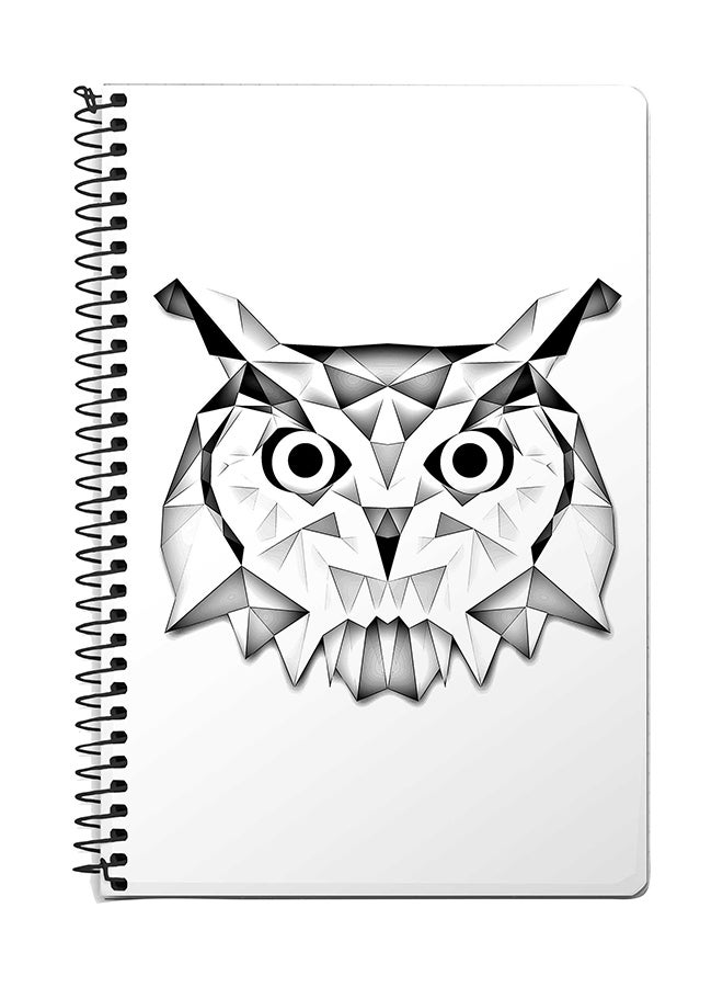Stylizedd Poly Owl A5 Spiral Notebook White