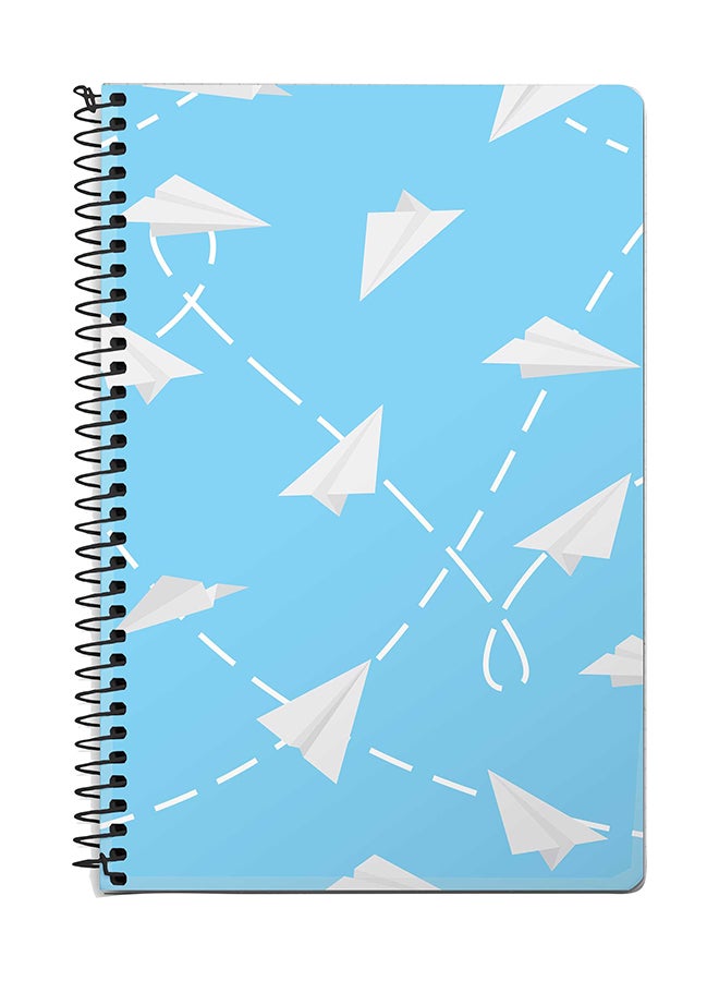Stylizedd Paper Planes A5 Spiral Notebook Blue