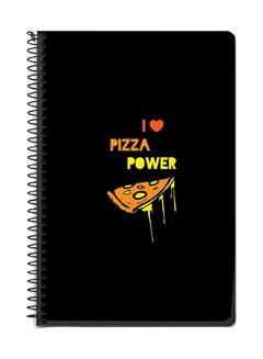 Stylizedd I Love Pizza A5 Spiral Notebook Black 