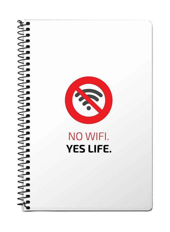 Stylizedd No Wifi, Yes Life A5 Spiral Notebook White