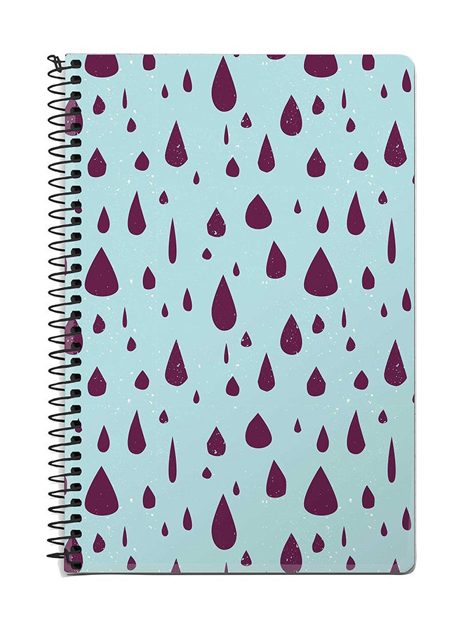 Stylizedd Hard Rain A5 Spiral Notebook Blue/Purple