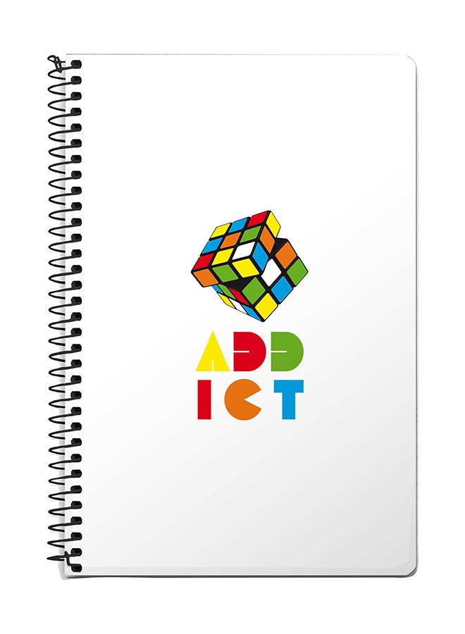 Stylizedd Rubiks Addict A5 Spiral Notebook White