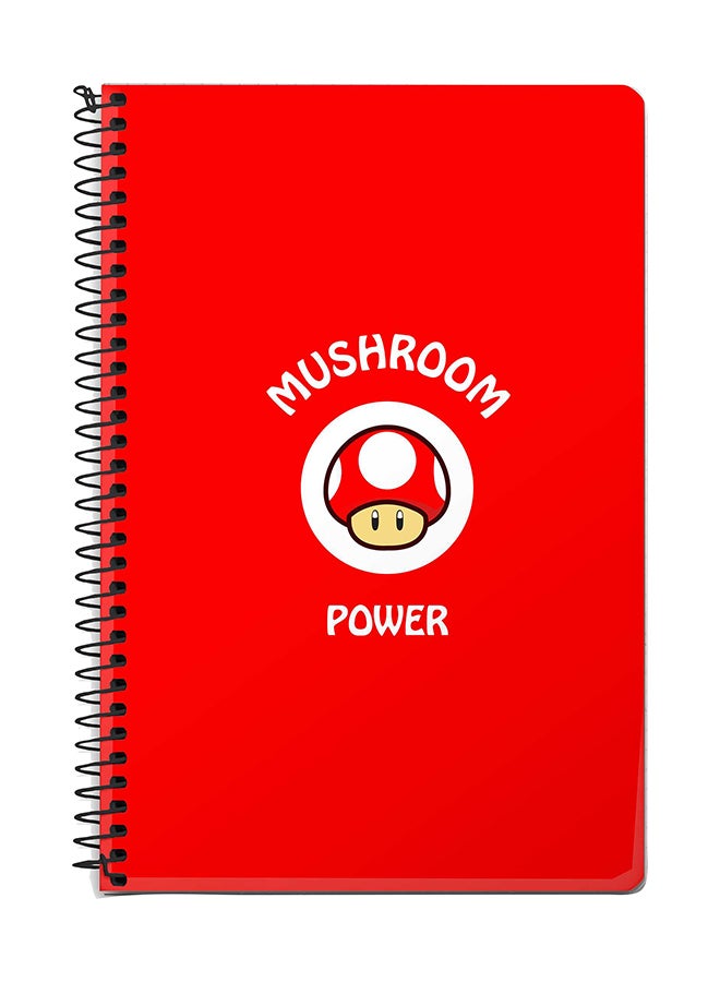 Stylizedd Mushroom Power A5 Spiral Notebook Red