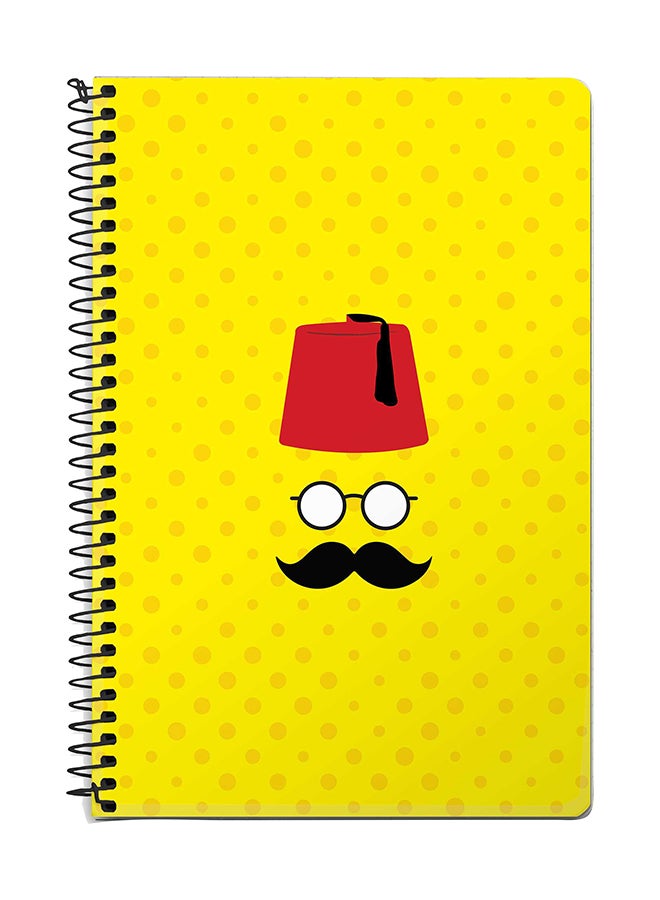 ستايلايزد دفتر بسلك مقاس A5 بتصميم موسي باشا أصفر