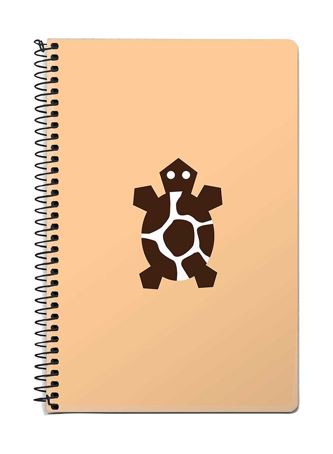 Stylizedd Tribal Turtle A5 Spiral Notebook Beige
