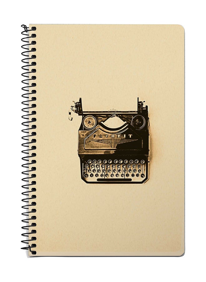Stylizedd Typewriter A5 Spiral Notebook Beige