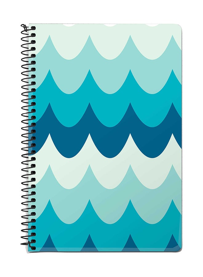 Stylizedd Wavy Waves A5 Spiral Notebook Blue