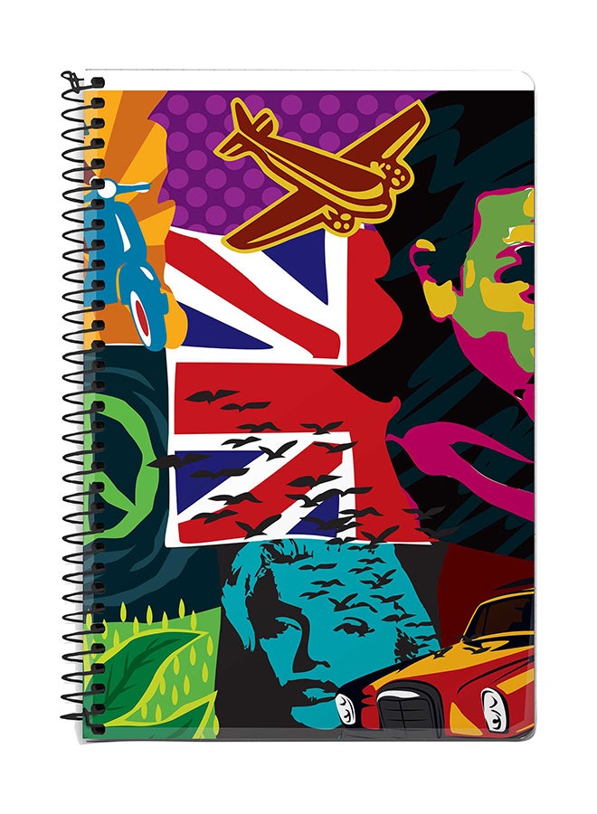 Stylizedd Retro Spy A5 Spiral Notebook Multicolour