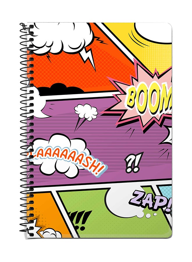 Stylizedd Comic Strip A5 Spiral Notebook, 60 Pages Multicolour