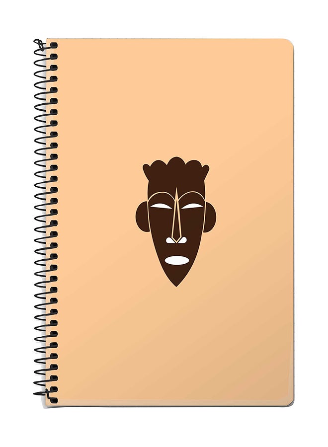 Stylizedd Tribal Mask A5 Spiral Notebook Beige