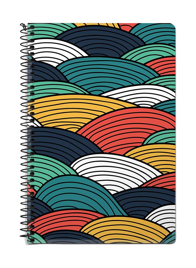 ستايلايزد دفتر ملاحظات بسلك حلزوني مقاس A5 بتصميم ألوان منسوجة متعدد الألوان