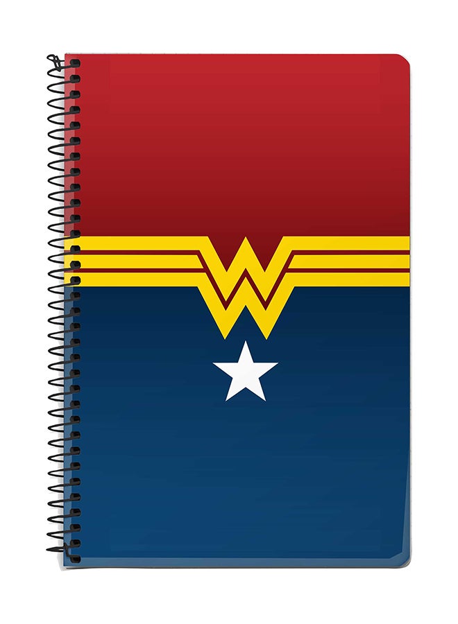 Stylizedd Wonder Woman A5 Spiral Notebook Red/Blue/Yellow 