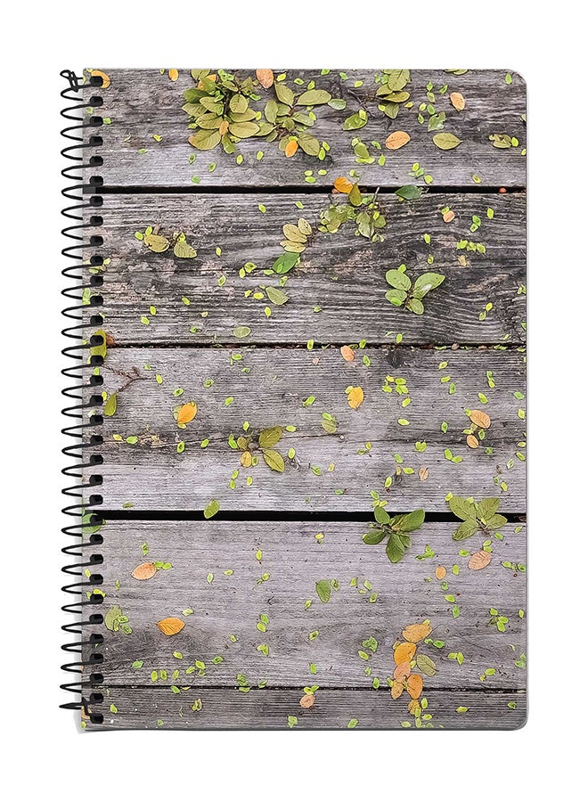 Stylizedd Backyard Patio A5 Spiral Notebook, 60 Pages Grey/Green