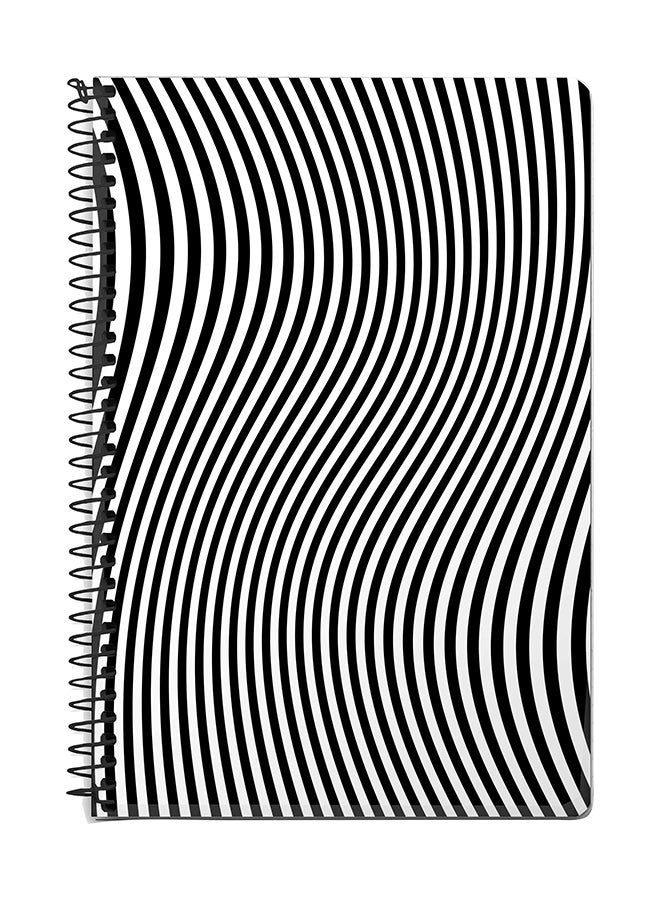 Stylizedd Zebra Lines A5 Spiral Notebook White/Black