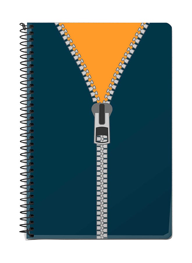 Stylizedd Zipper A5 Spiral Notebook Blue/Yellow