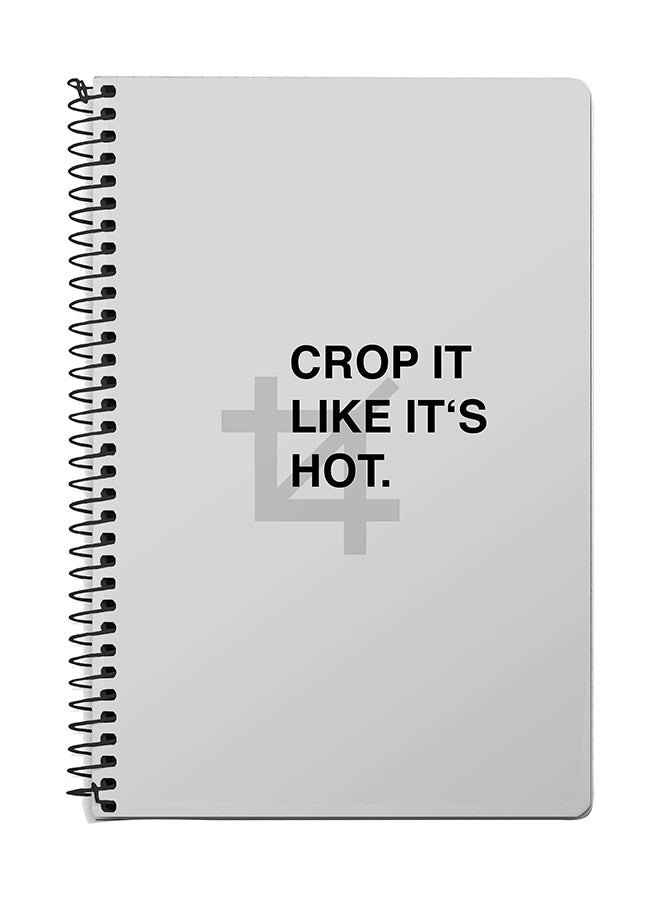 ستايلايزد دفتر ملاحظات بسلك مقاس A5 بطبعة كلمة "Crop It" رمادي/أسود
