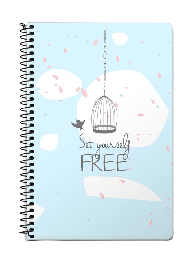 Stylizedd Set Yourself Free A5 Spiral Notebook Blue/White