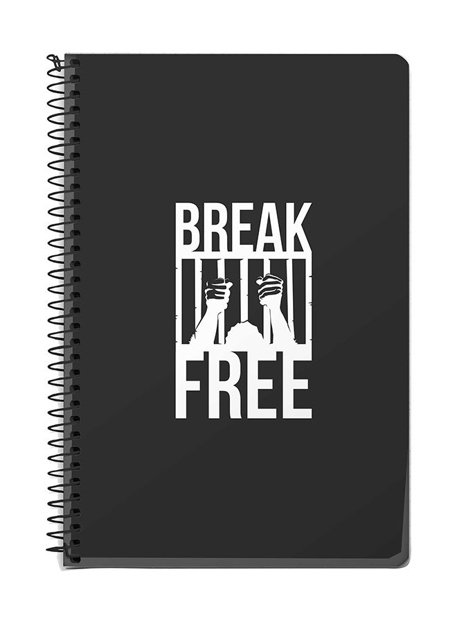 Stylizedd Break Free A5 Spiral Notebook Grey/White