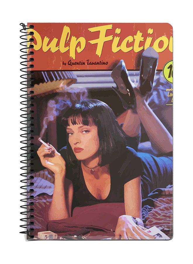 دفتر ملاحظات مقاس A5 بسلك حلزوني مزين بطبعة مستوحاة من فيلم "Pulp Fiction" متعدد الألوان - v1568119502/N29688547A_1