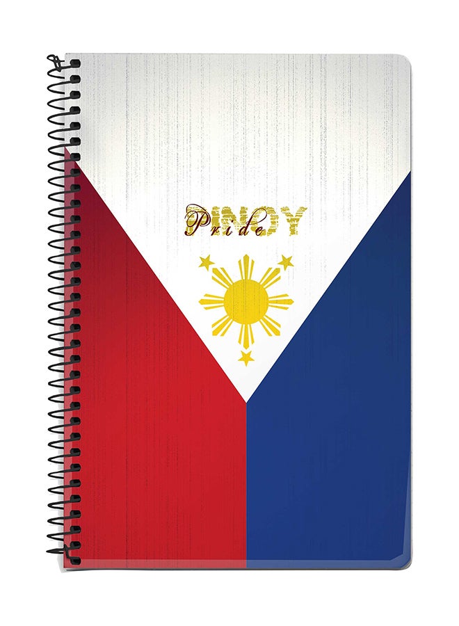 Stylizedd Pinoy Pride A5 Spiral Notebook Red/Blue/White