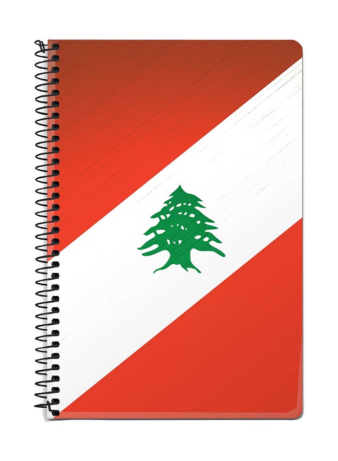Stylizedd Flag Of Lebanon A5 Spiral Notebook White/Red