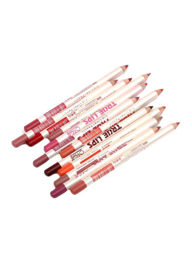 Menow 12-Piece True Color Waterproof Lip Liner Pencils Multicolour - Image 1