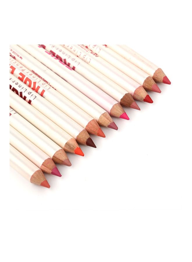 Menow 12-Piece True Color Waterproof Lip Liner Pencils Multicolour - Image 2
