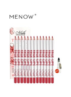Menow 12-Piece Waterproof Lip Liner Set Multicolour  - Image 2