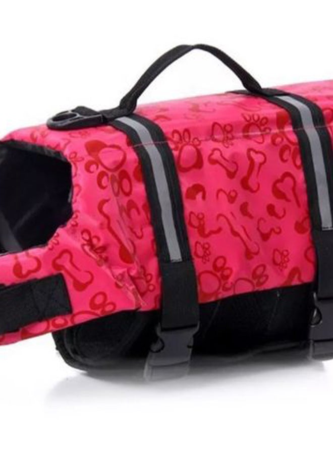 Pet Safety Printed Swimming Life Jacket Pink/Black/Red L - Image 2