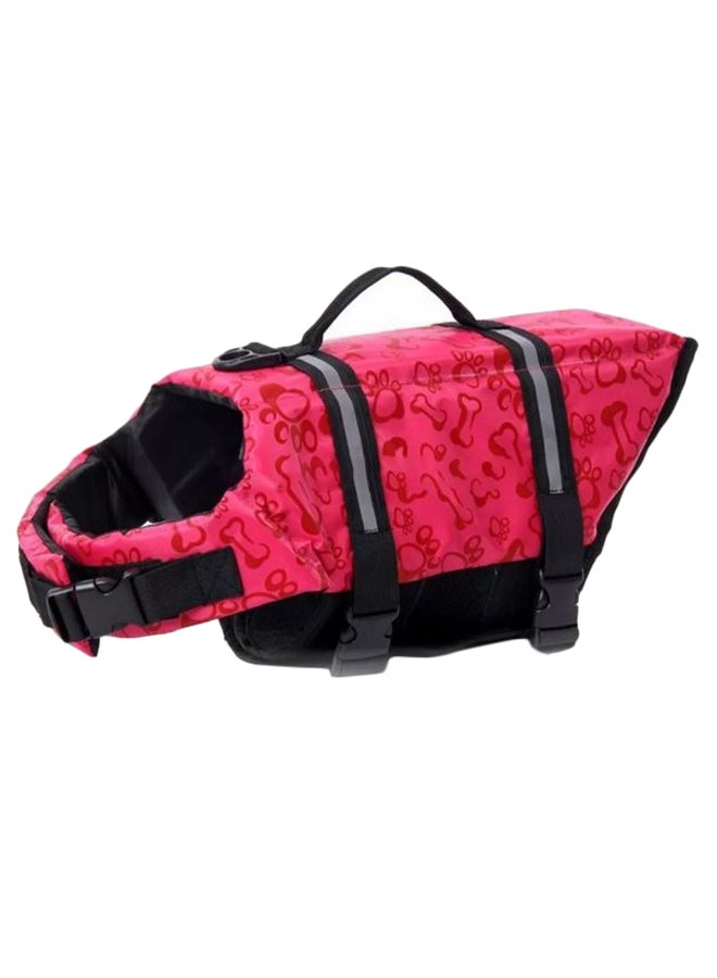Generic Pet Safety Printed Swimming Life Jacket Pink/Black/Red XL  - Image 1