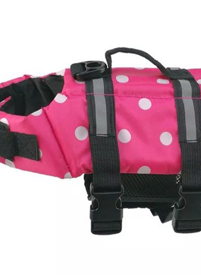 سترة نجاة للسباحة للحيوانات الأليفة وردي/أبيض/أسود L - Image 2