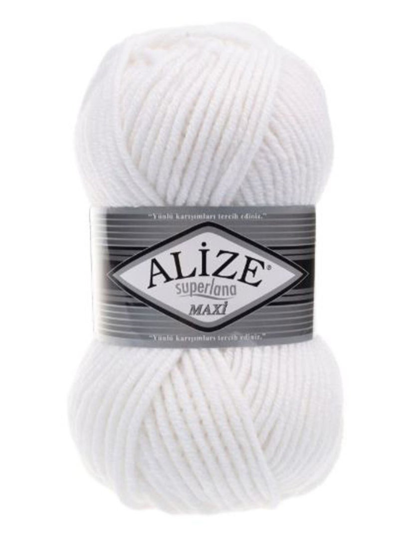 أليز خيوط حياكة سوبر لينا ماكسي للأشغال اليدوية أبيض 100جرام