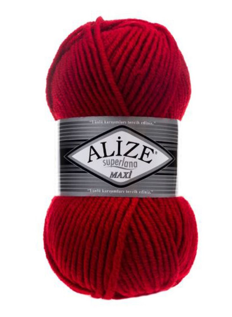 ALIZE Super Lana Maxi Hand Knitting Yarn Red 100grams