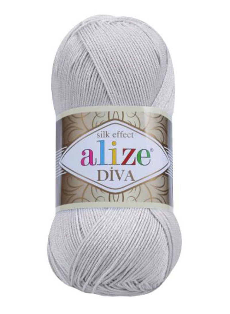 ALIZE Diva Hand Knitting Yarn Light Grey 100grams