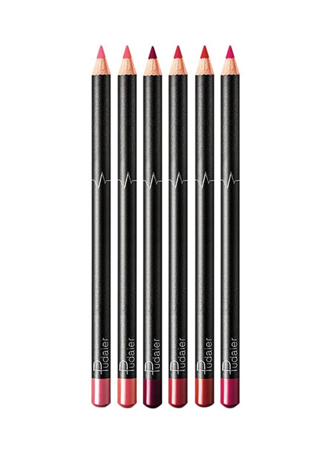 Generic 6-Piece Lip Liner Pencil Set Multicolour 