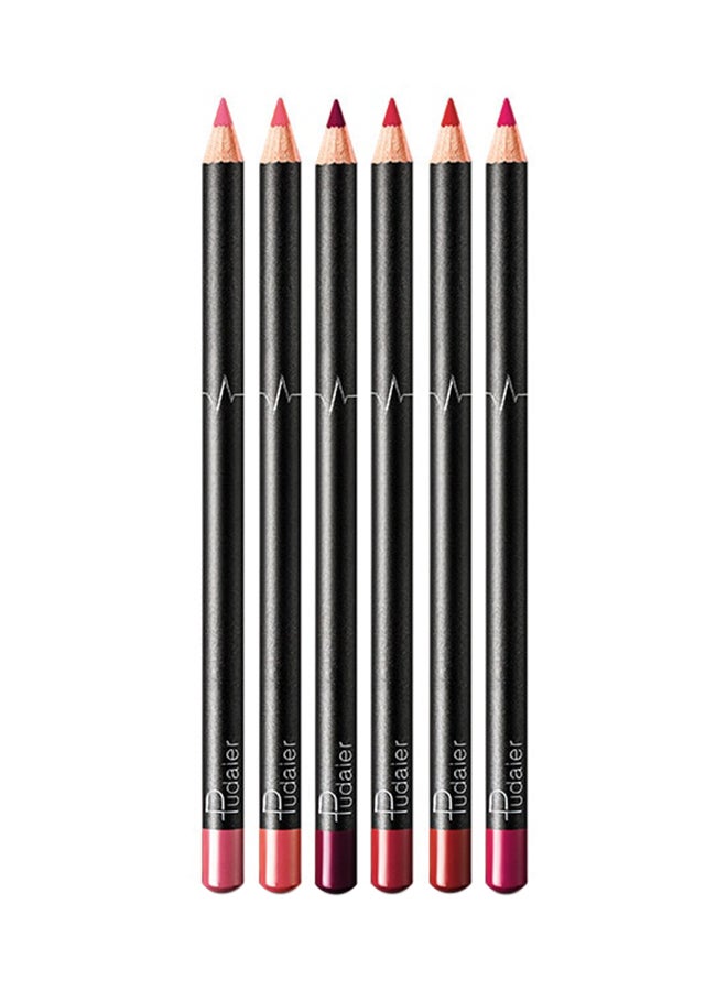 Generic 6-Piece Lip Liner Pencil Set Multicolour 