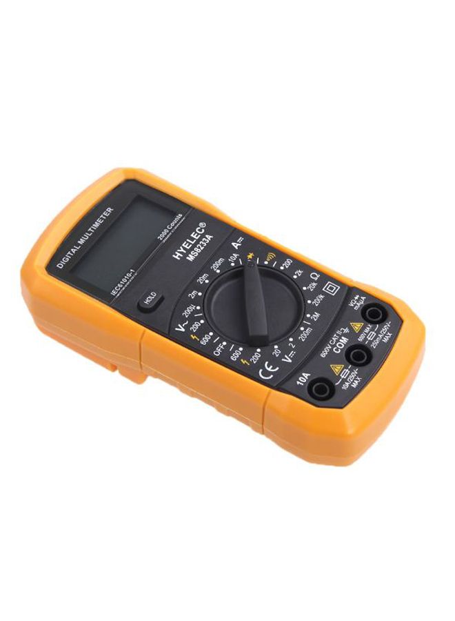 Mini Digital Count Display Multimeter Yellow/Black 