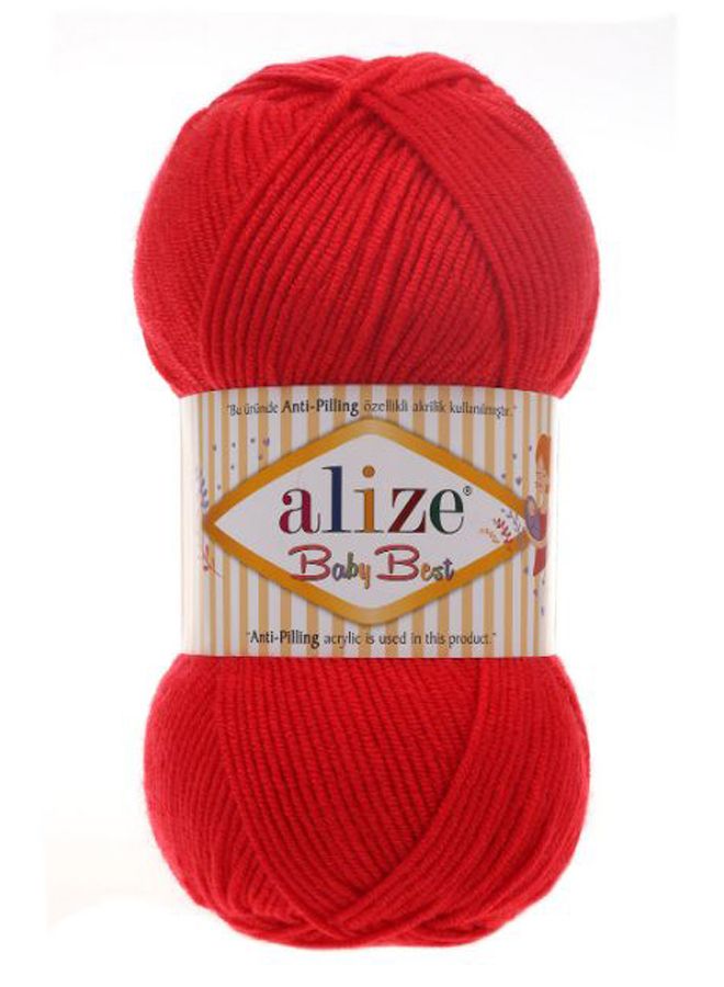أليز خيط غزل للحياكة اليدوية بيبي بيست أحمر 100جرام