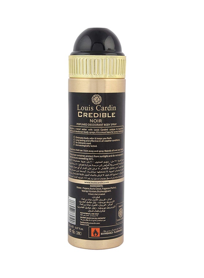 Louis Cardin Credible Noir Body Spray 200ml  - Image 2