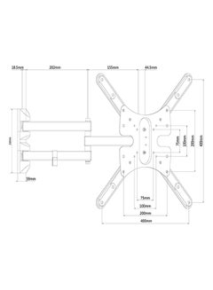 Alpha Full Motion TV Wall Mount for Most 32-55 Inch, Rotating.Weight up to 60lbs (32 to 55) Black  - Image 4