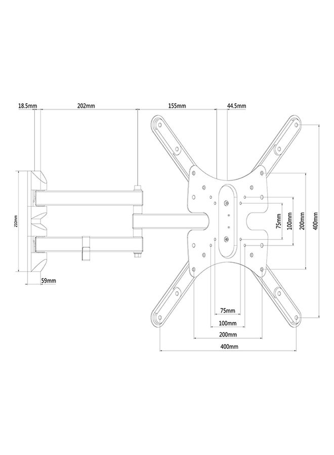 Alpha Full Motion TV Wall Mount for Most 32-55 Inch, Rotating.Weight up to 60lbs (32 to 55) Black  - Image 4