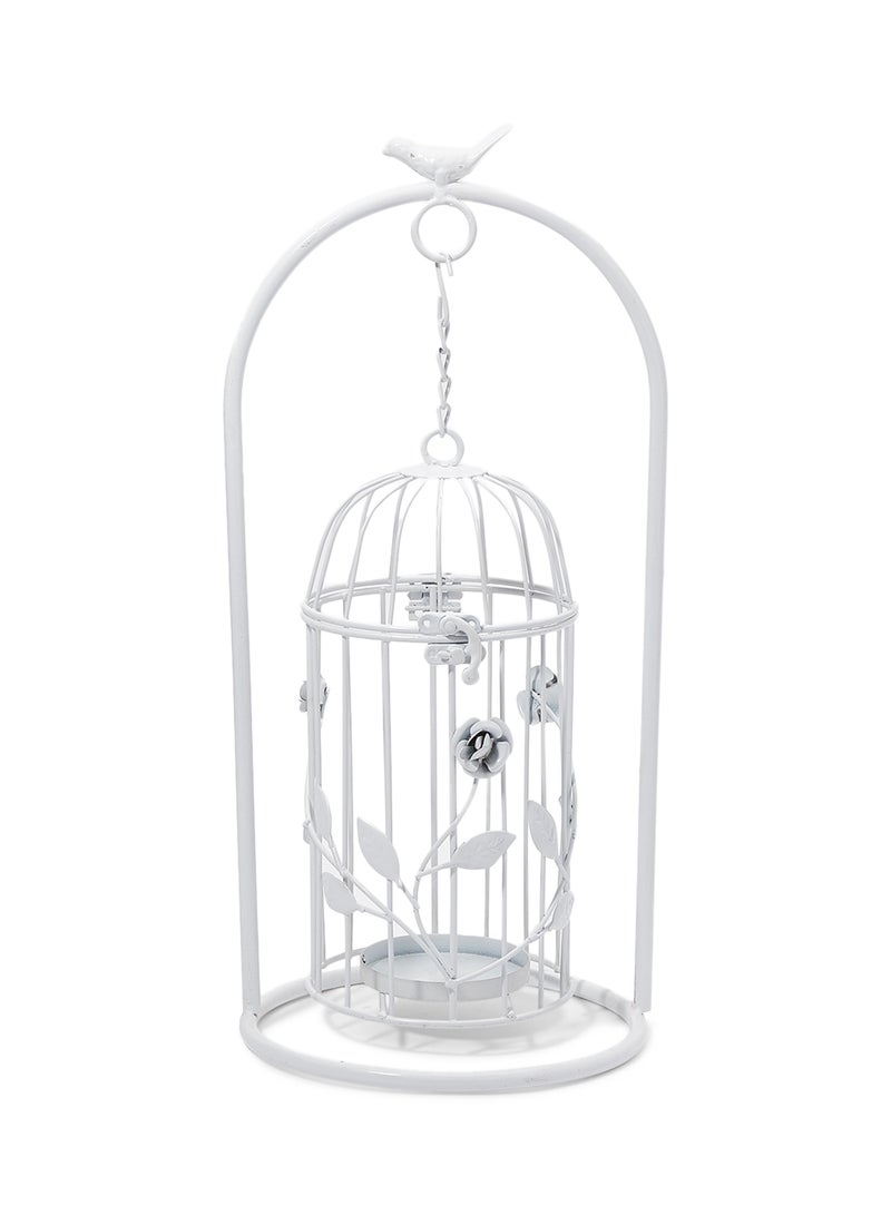 Kmte Steel Flower Pot Cage White 19.5x42x20cm - Image 1