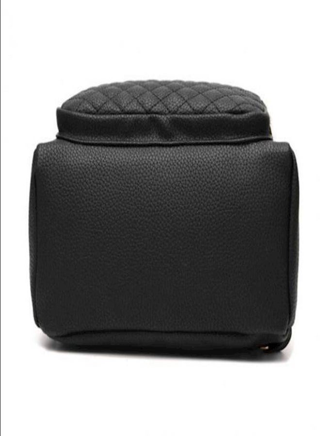 School Leather Backpack Shoulder Bag Mini Backpack For Women & Girls Black  - Image 4