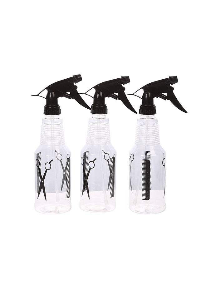 Goldedge 4-In-1 Barbers Spray Bottles Clear/Black 30centimeter